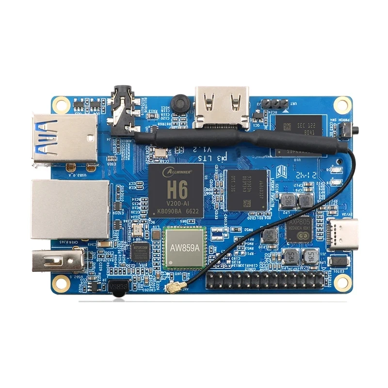 Orange Pi 3 LTS 2G8G EMMC with HDMI+WIFI+BT5.0, AllWinner H6 SoC,Open Source Board Computer,Run Android 9.0/ Ubuntu/ Debian OS