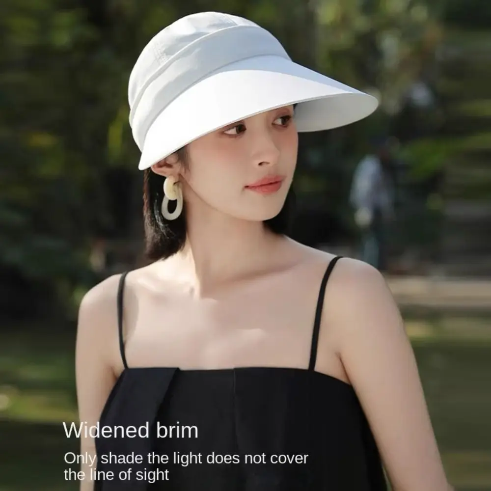 New Foldable Women's Summer Hat UV Protection Adjustable Big Brim Sun Hats Sunscreen with Removable Cap Top Golf Sports Hat