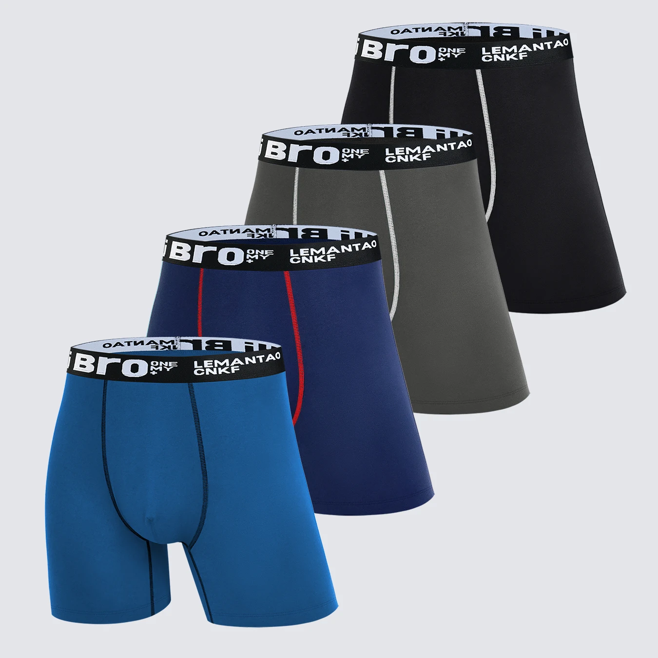 

4-Pack Solid-Color Men's Underwear: Minimalist, Versatile & Timeless, with Extended Leg Design, Suitable for Home Wear
