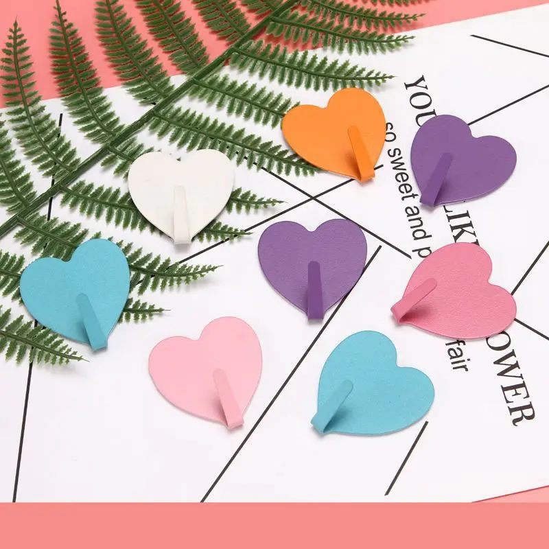 Heart-shaped wall hook,Cartoon Cute wall hook,hole free wall hook.dormitory home adhesive hook, strong wall decoration hook