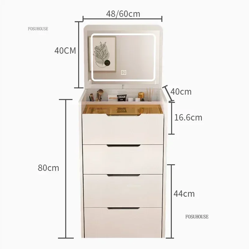 Nordic Light Luxury Queen Dressers Creative Flip Vanity Small Dressing Tables Multi-functional Storage Cabinet Bedroom Furniture