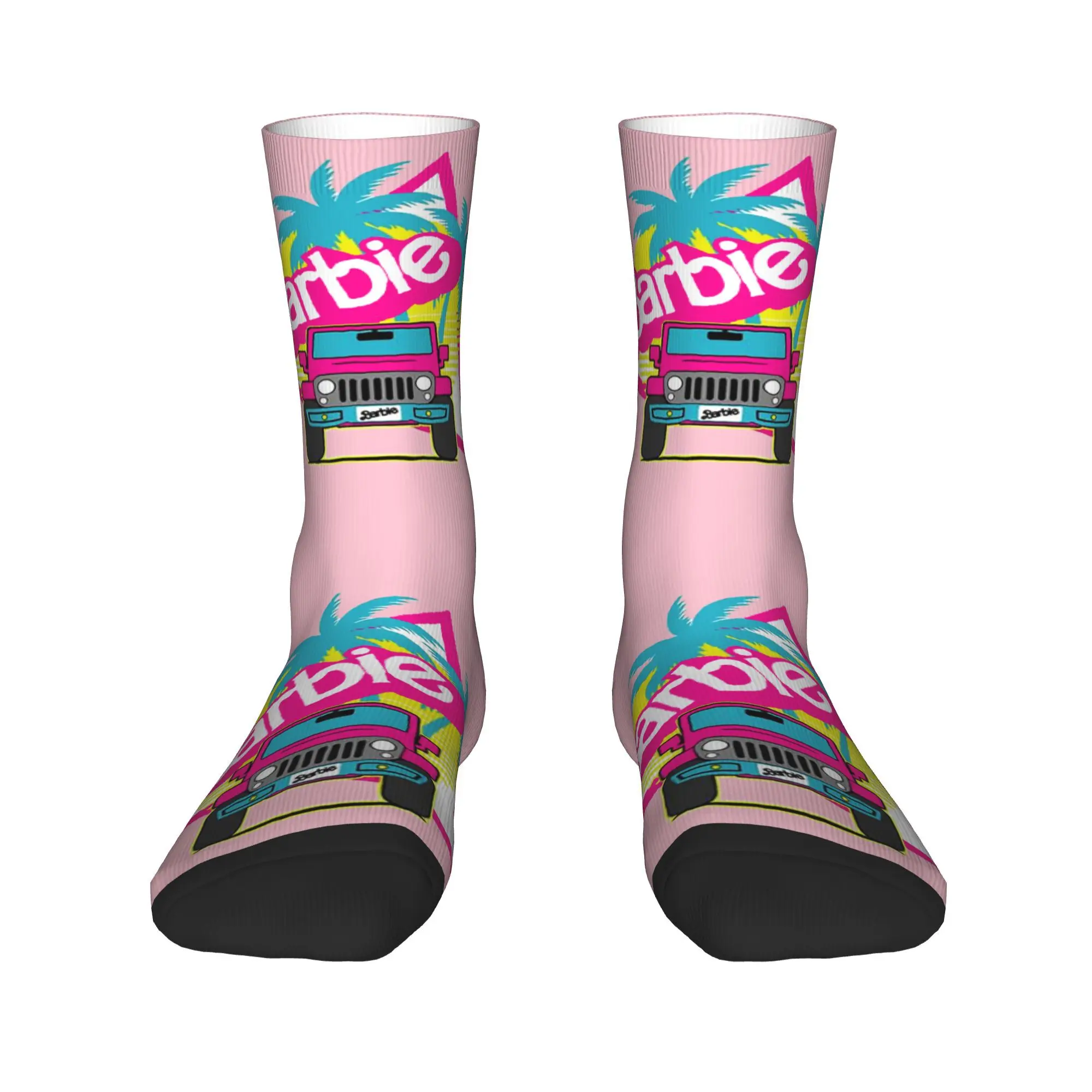 Custom Barbies Jeep Men's Crew Socks Unisex Fun 3D Printed  Dress Socks