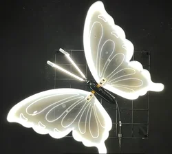 2 pieces of LED outdoor simulation dynamic static butterfly lights holiday party decorations