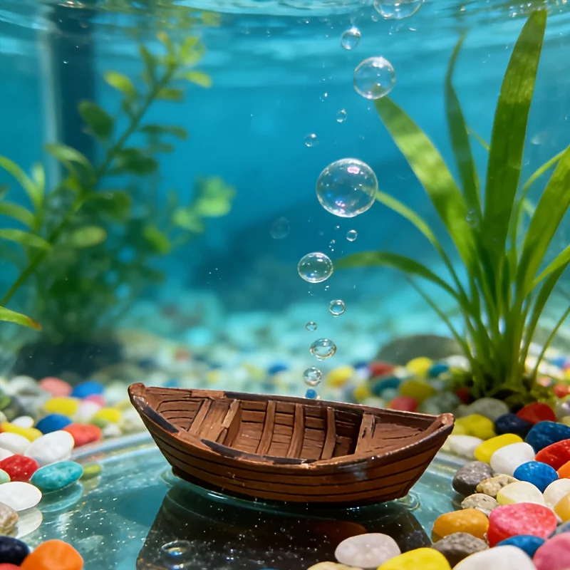 1PC Simulation Boats, Model Boats, Miniature Landscape Garden Decorations, Suitable for Aquariums, Fish Tanks, Swimming Pools
