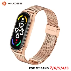 Strap for Mi Band 5 6 7 8 Metal Milanese Bracelet On Mi Band 9 Wristband Stainless Steel Mi Band 8 Strap For Xiaomi Miband 5 4 8