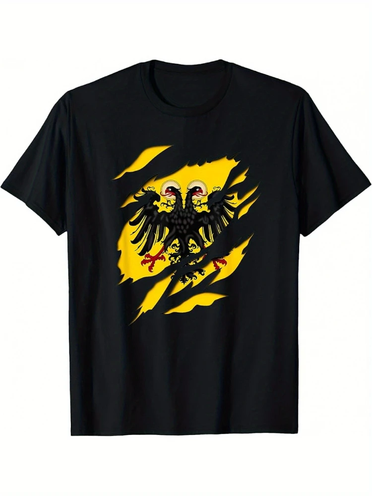 

Royal Imperial Flag Eagle Holy Roman Empire Pattern design -100% cotton O-neck short sleeve casual men's printed T-shirt.