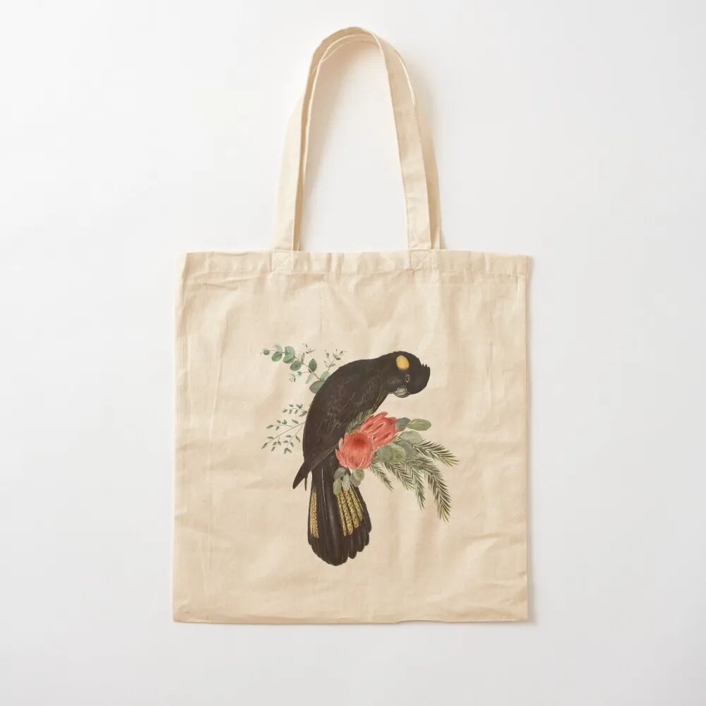 Vintage Black Cockatoo Tote Bag