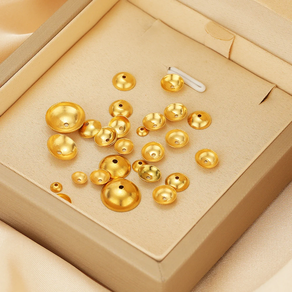 50/100 قطعة خالية من النيكل 304 الفولاذ المقاوم للصدأ 3-10 مللي متر حبة قبعات الذهب خزر عازل DIY بها بنفسك مجوهرات سوار قلادة مستلزمات صناعة #4