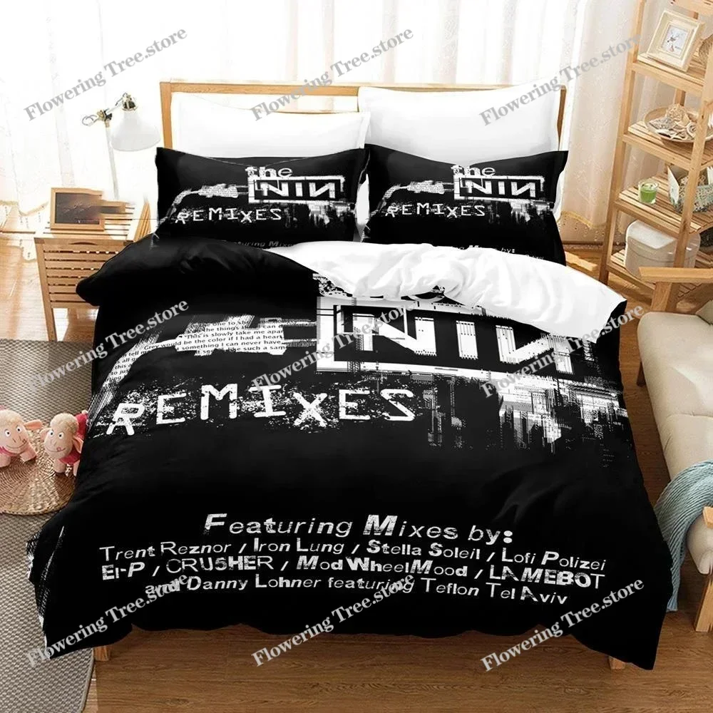 

3D Printed Nine Inch Nails NIN Bedding Set Duvet Cover Bedroom Comforter Single Twin King Size Quilt Cover Home Textile029