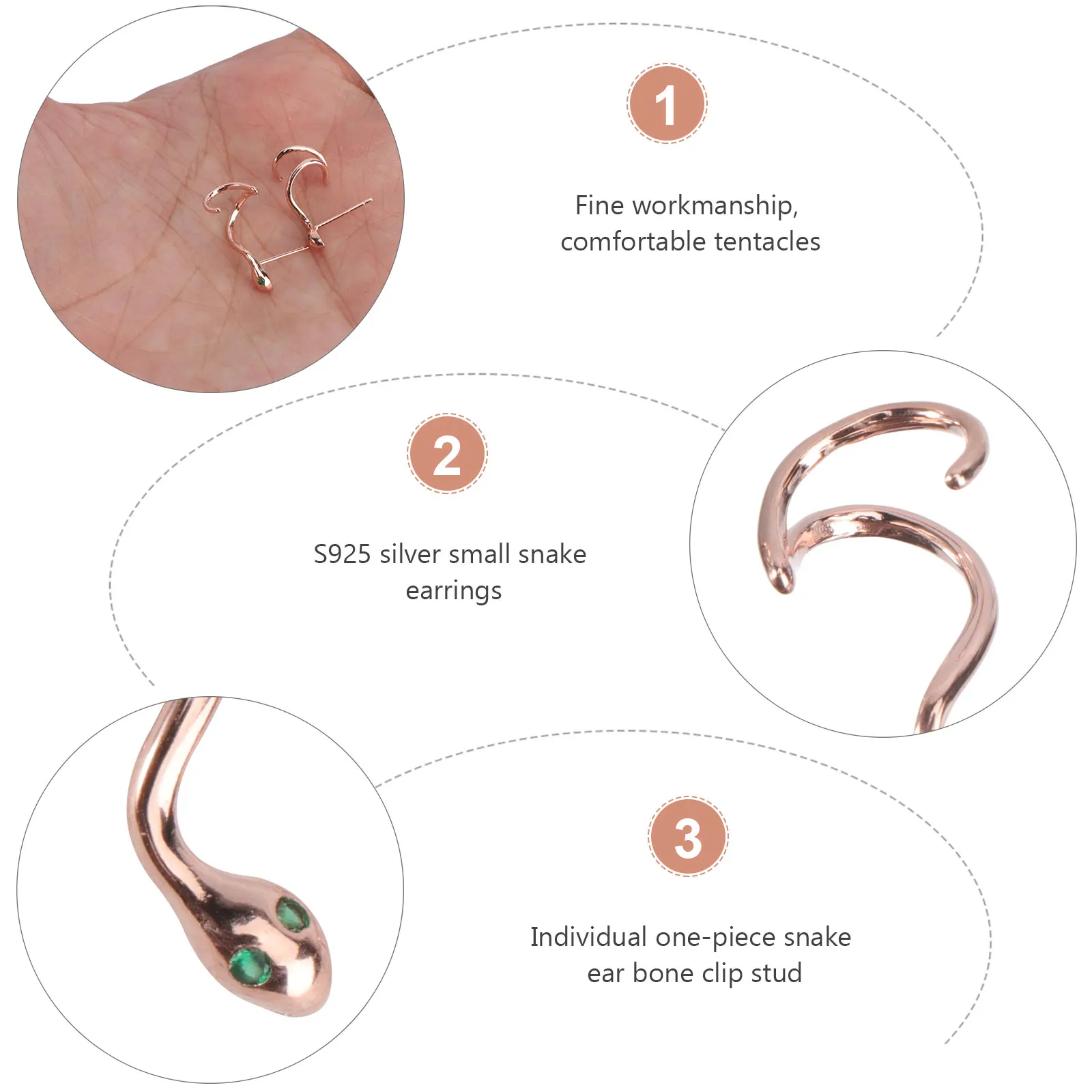 

Snake Earrings Good Quality Earings Jewelry Fine Workmanship Snakes Stud Silver Attractive