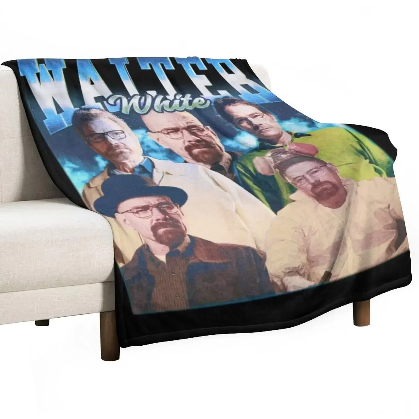 WALTER WHITE Vintage 90s Rap Style, Walter White Bootleg Fan Throw Blanket Flannel Camping for sofa Blankets