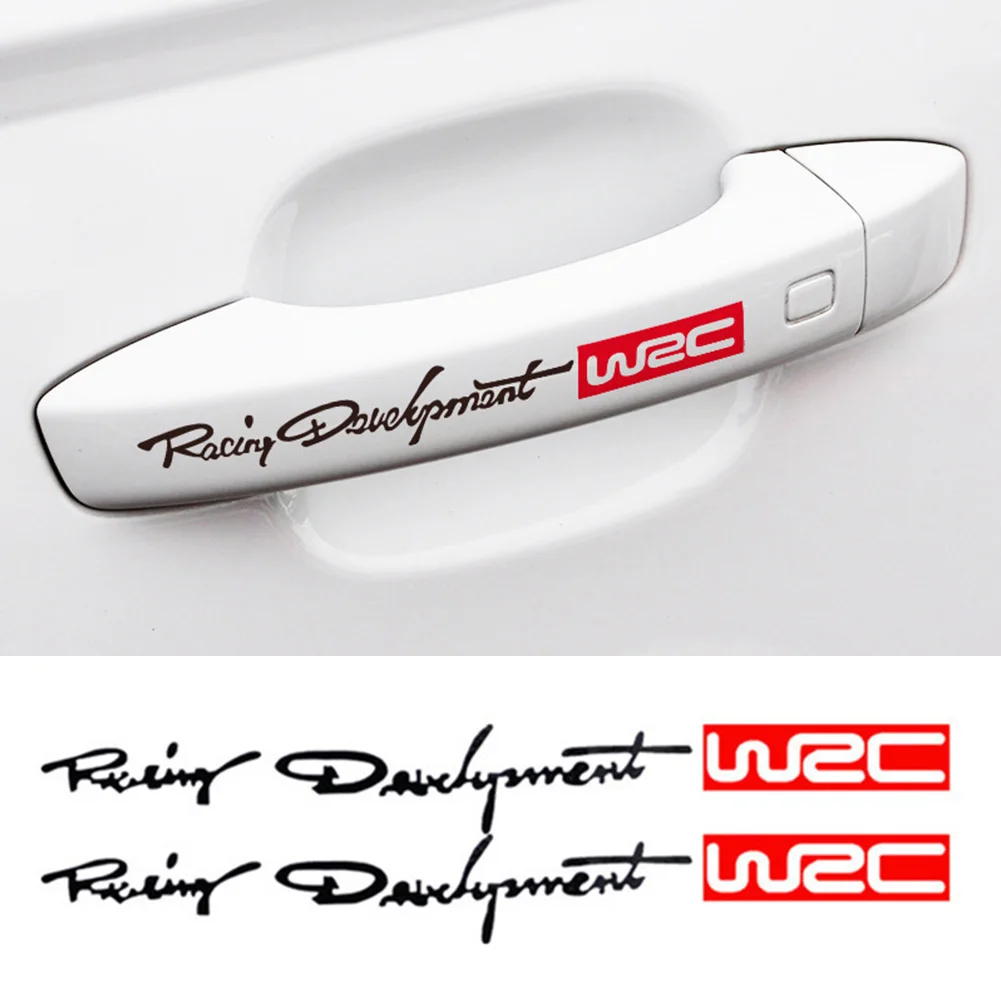 4 pçs adesivos de alça de carro wrc rally carro de corrida vinil jdm decalque exterior para mercedes w204 passat b7 largus v.w passat b7 renault