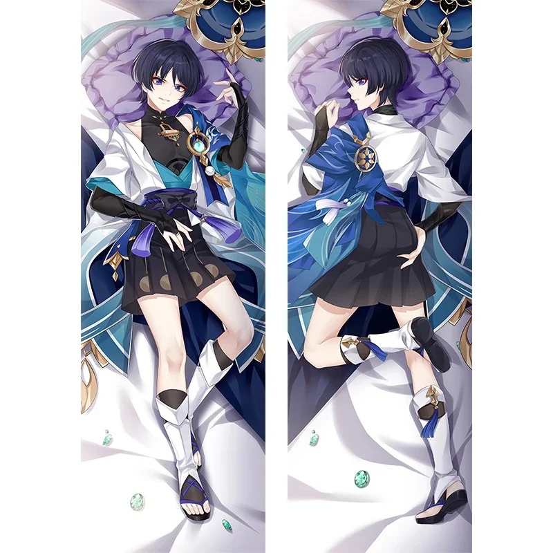 дакимакура Game Genshin Impact Dakimakura Wanderer Hugging Body Pillowcase Dakimakura Pillow 150x50 Cm Scaramouche Pillowcase