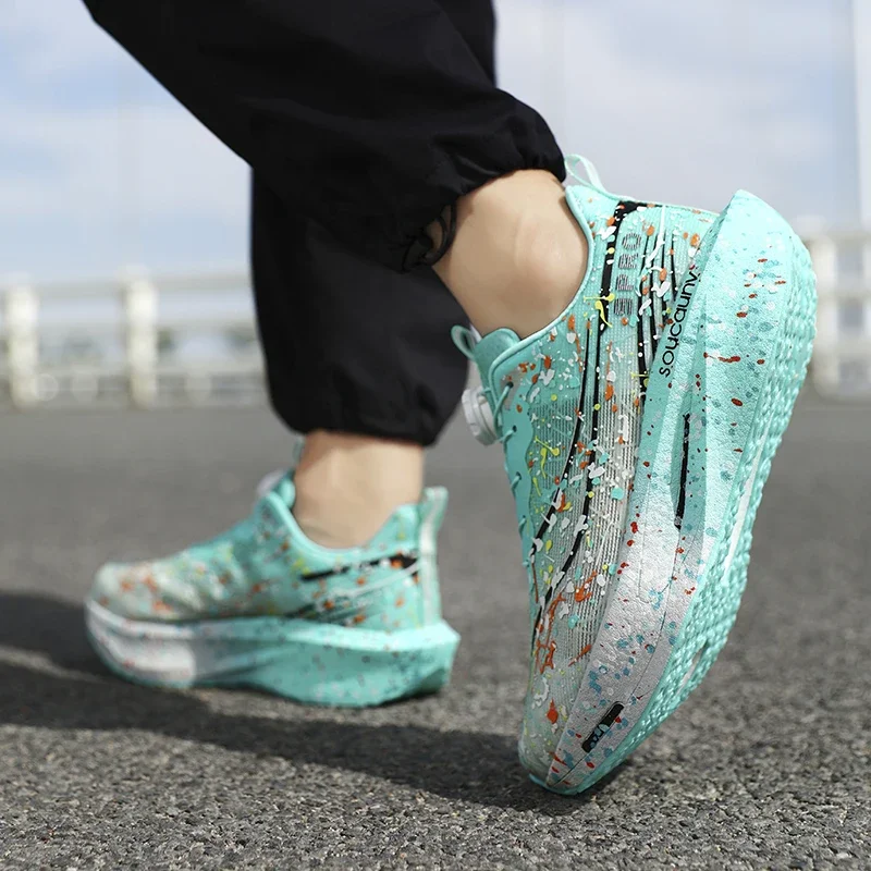 Marathon Air Cushion Men Sports Running Shoes Breathable Lightweight Women's Comfortable Athletic Nonskid Carbon Plate Sneakers