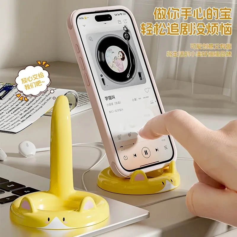 Cute phone stand, desktop cat creative ornament, tablet support stand, universal multifunctional stand