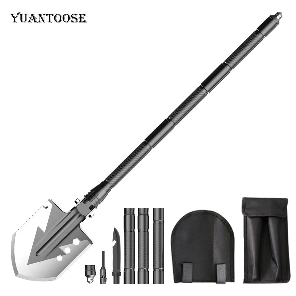 

Professional Multifunction Camping Car Portable Telescopic Shovel Kit