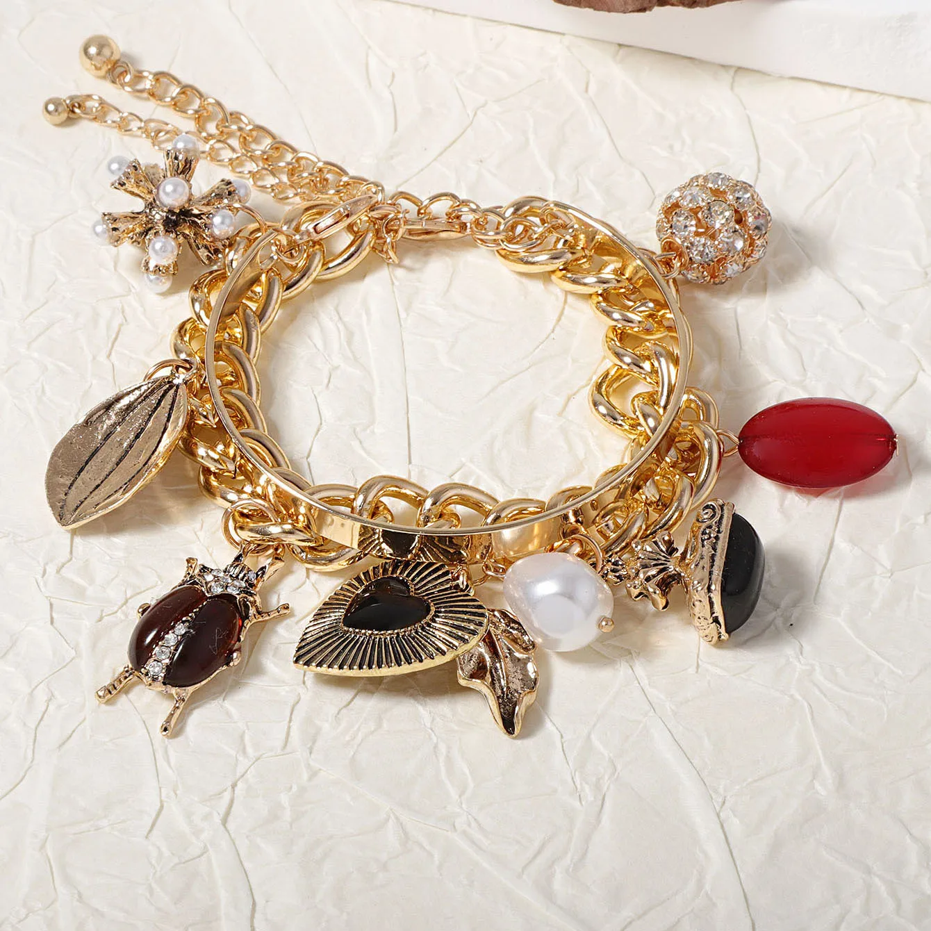 

ZAA Vintage Metal Bracelets Bangles Geometric Charms Bracelet for Women Fashion Jewelry Holiday Party Gifts