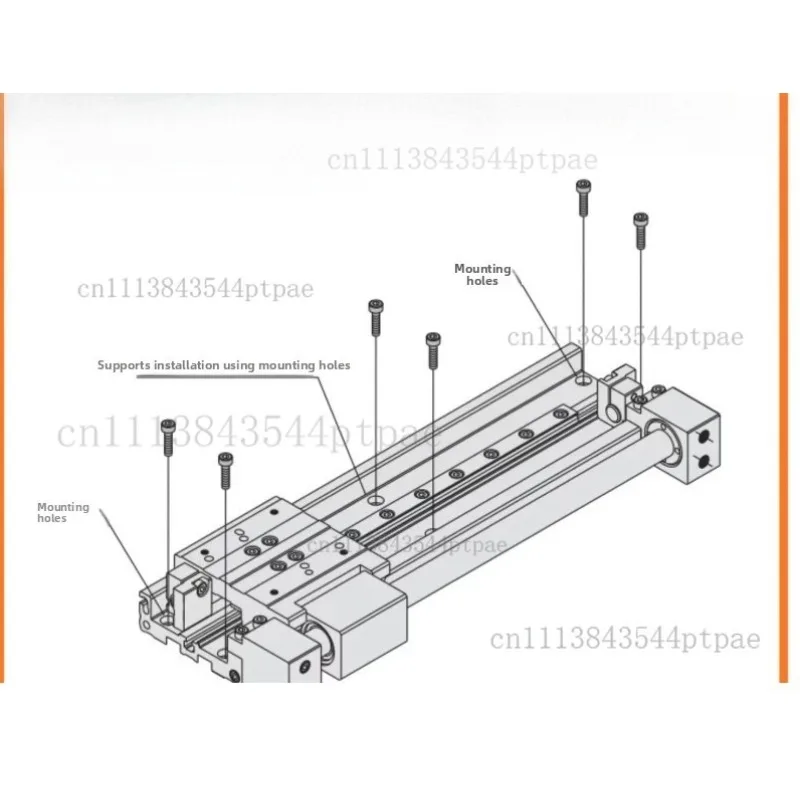 A Cy1f Series Low Center of Gravity Rodless Cylinder with Guide Rail