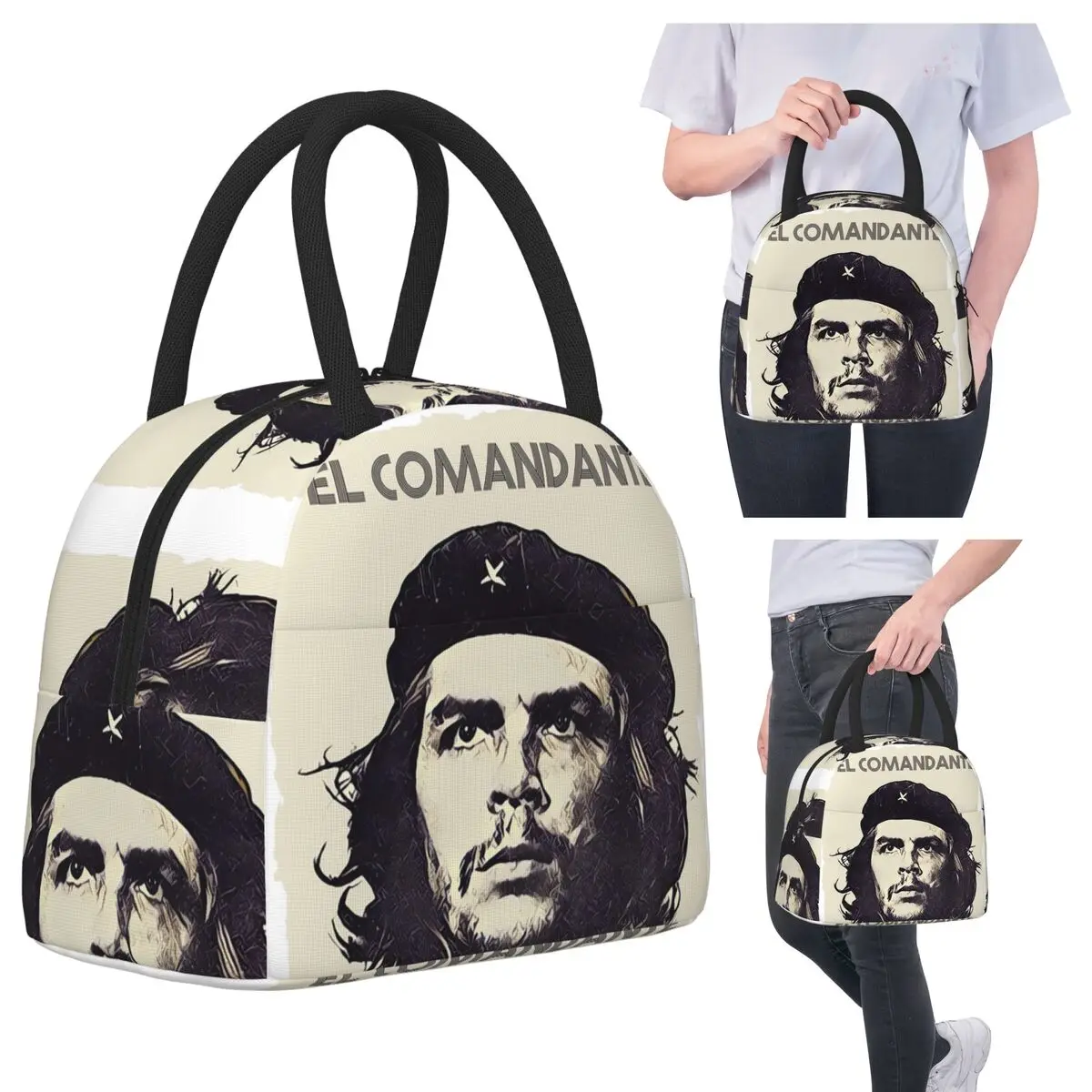 

Че Гевара в роли El Comandante Of Cuba, изолированная сумка для обеда для женщин, офисный холодильник, термосумка для еды, портативные ланч-боксы