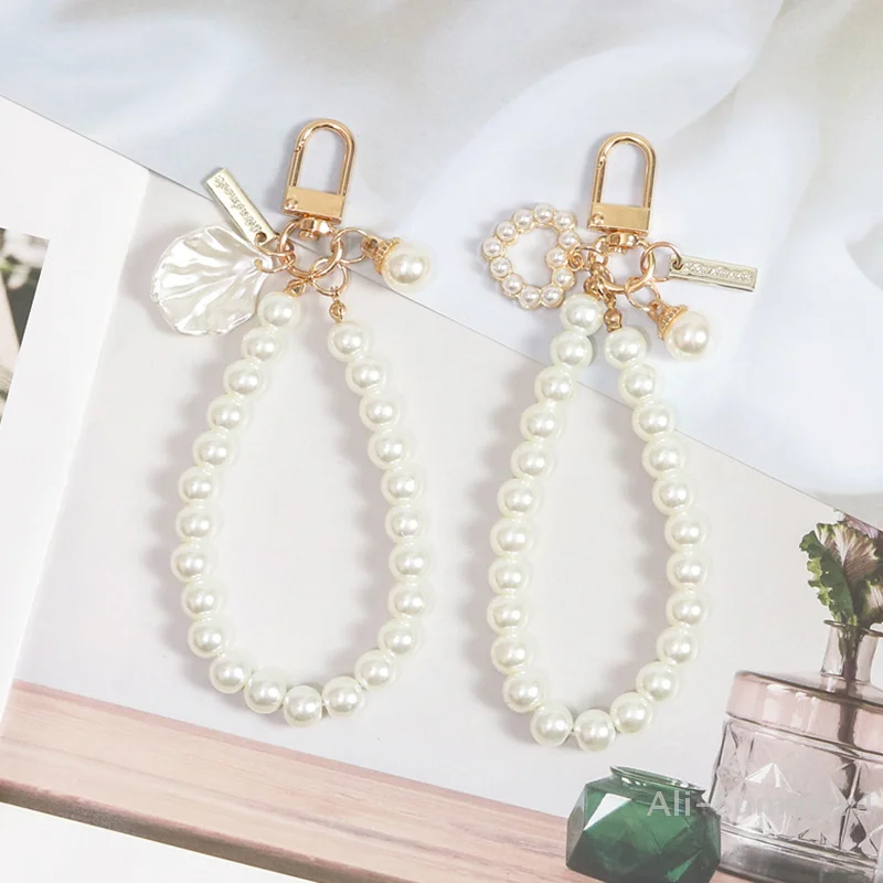 1PC DIY Buckle Ring Hook Key Holder Bag Pendant Keychain Mobile Phone Case Chain Pearl String Bag Pendant Decoration Accessory