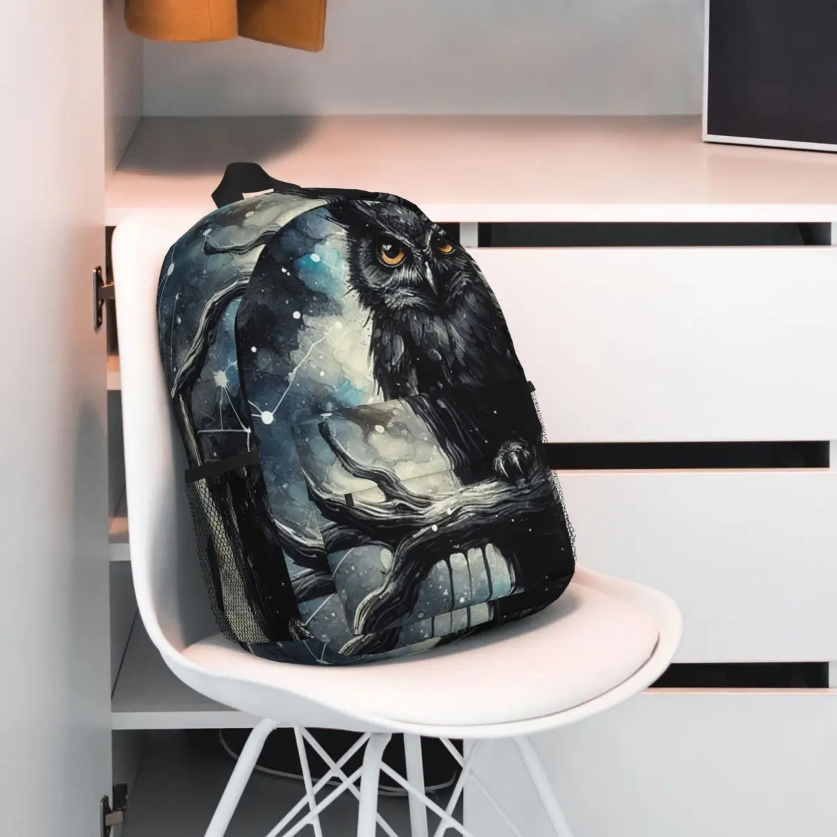 Night Flying Owl And Moon Backpack Student BookBag Children School Bag Computer Shoulder Bags for Men Women