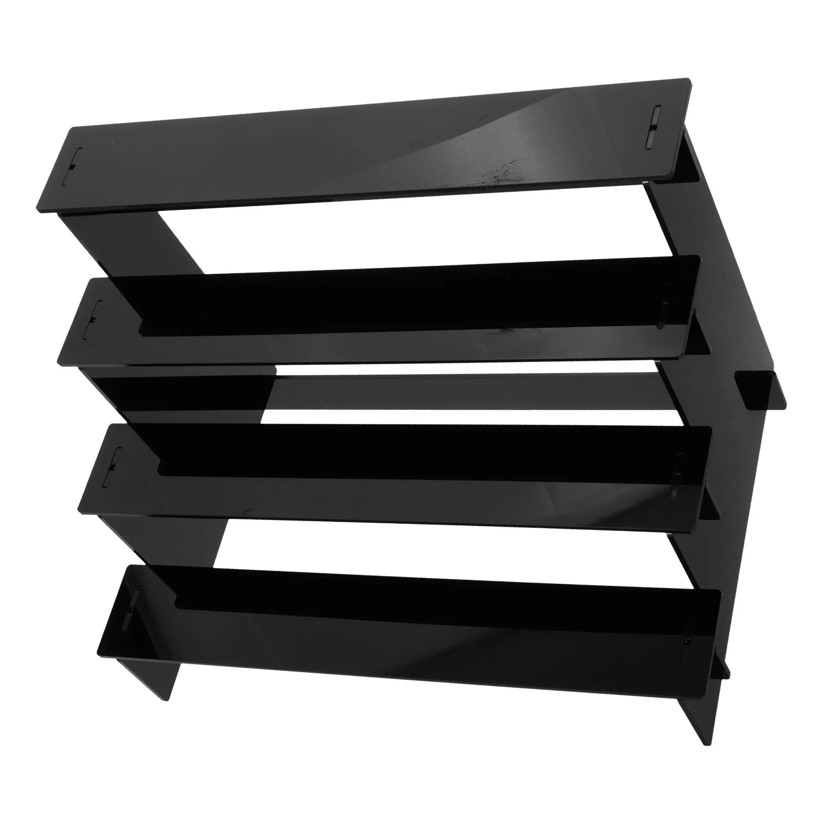 

Acrylic Black Perfume Organizer Stand Elegant Tiered Display Rack Skincare Dresser Storage Makeup Accessories
