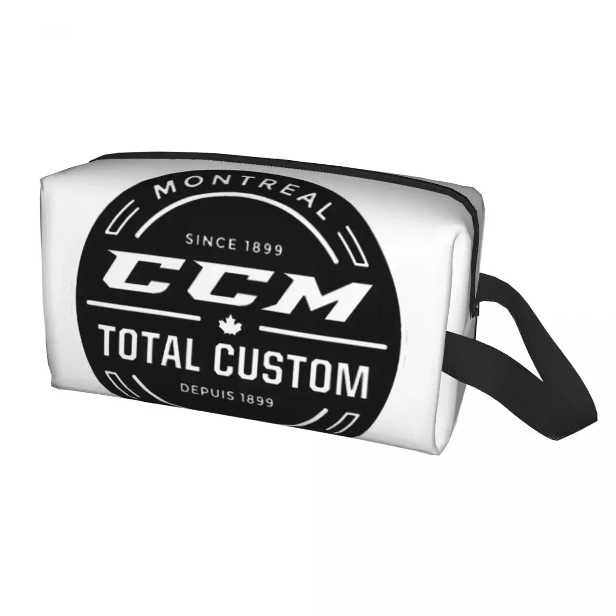 Custom CCM Canada Logo Hockey Travel Cosmetic Bag Women Makeup Toiletry Organizer Ladies Beauty Storage Dopp Kit