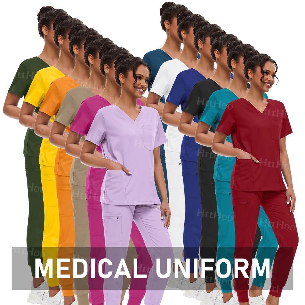 Scrub Sets Uniform Women Joggers Hospital Accessories Medical Surgical Gown Pharmacy Healthcare Work Wear Unisex Mens Scrub Soft