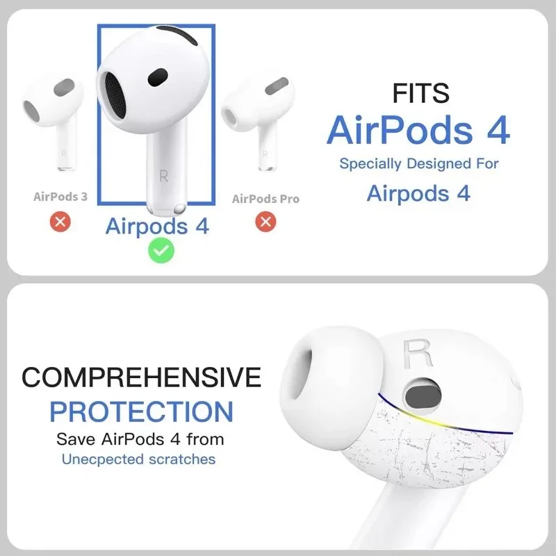 Eartips for AirPods 4 4th Silicone Tips Generation Anti Slip For AirPods 5 Replacement Earbuds Earphones Lightweight Slim Fit image 3