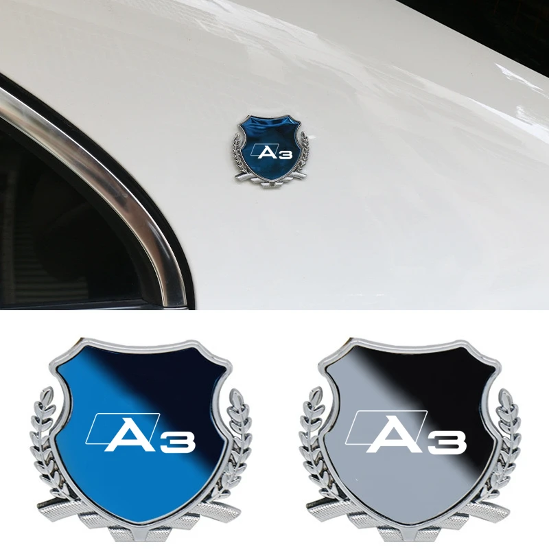 

3D Metal Car Trunk Window Side Emblem Badge Decal Sticker For Audi A3 S3 8V 2014-2020 Car Accessories