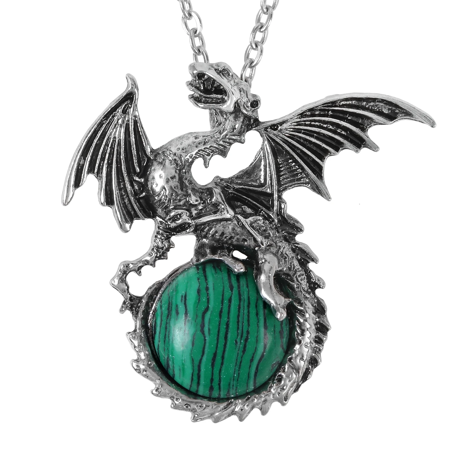 VGDS Animal Vintage Domineering Dragon Men Pendants Natural Crystal Quartz Jasper Gemstone Charms Jewelry Necklaces for Women