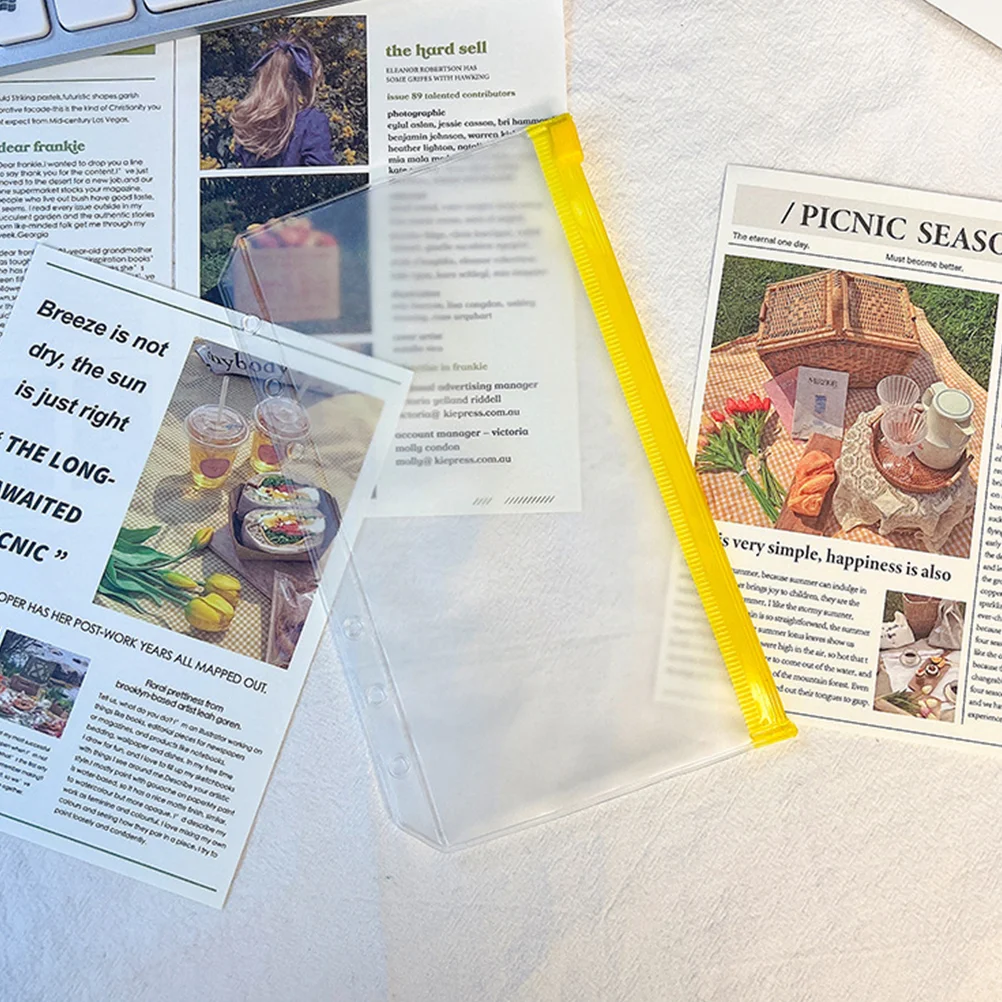 6 Pcs Loose-leaf Book Appealing Binder Pockets Transparent File Bags Pencil Case -hole Document Pvc Documents