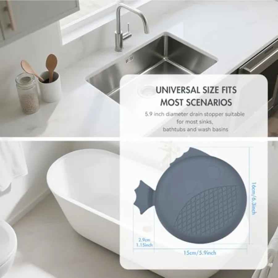 Silicone Bathtub Drain Stopper/Good Grips Sink Stopper, Drain Cover for Shower, Bath, Kitchen Sink, 3 Pack Patented Product