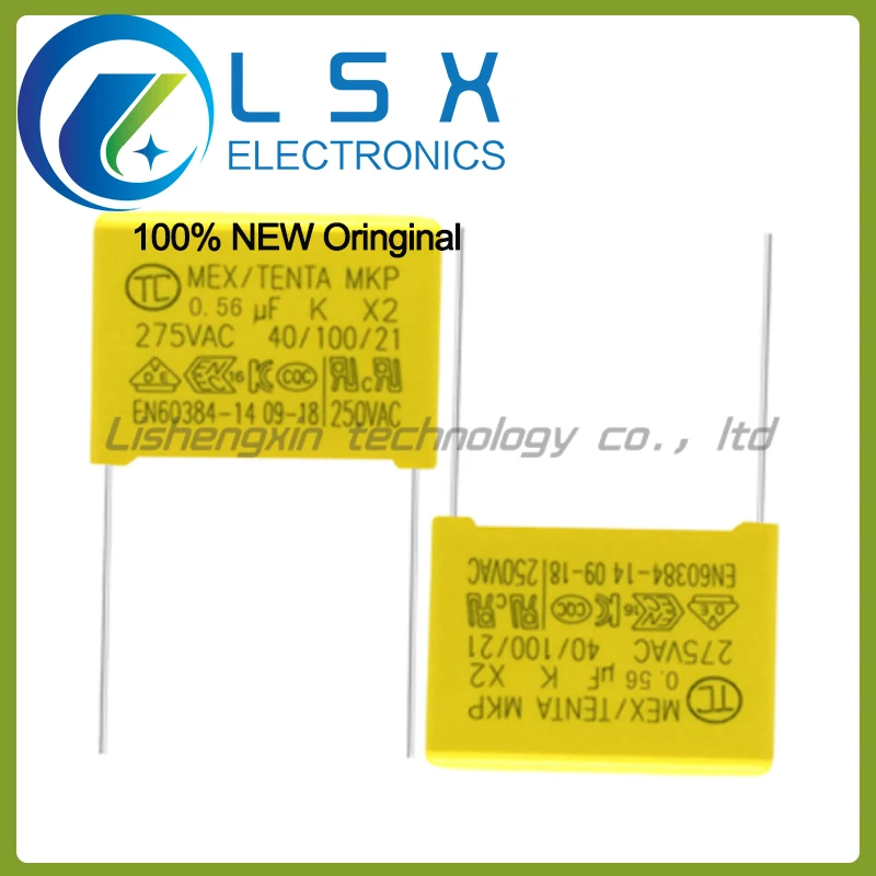 

100pcs Safety regulation X2 capacitor 275V564K pin pitch P15mm 0.56UF 560NF anti-interference film