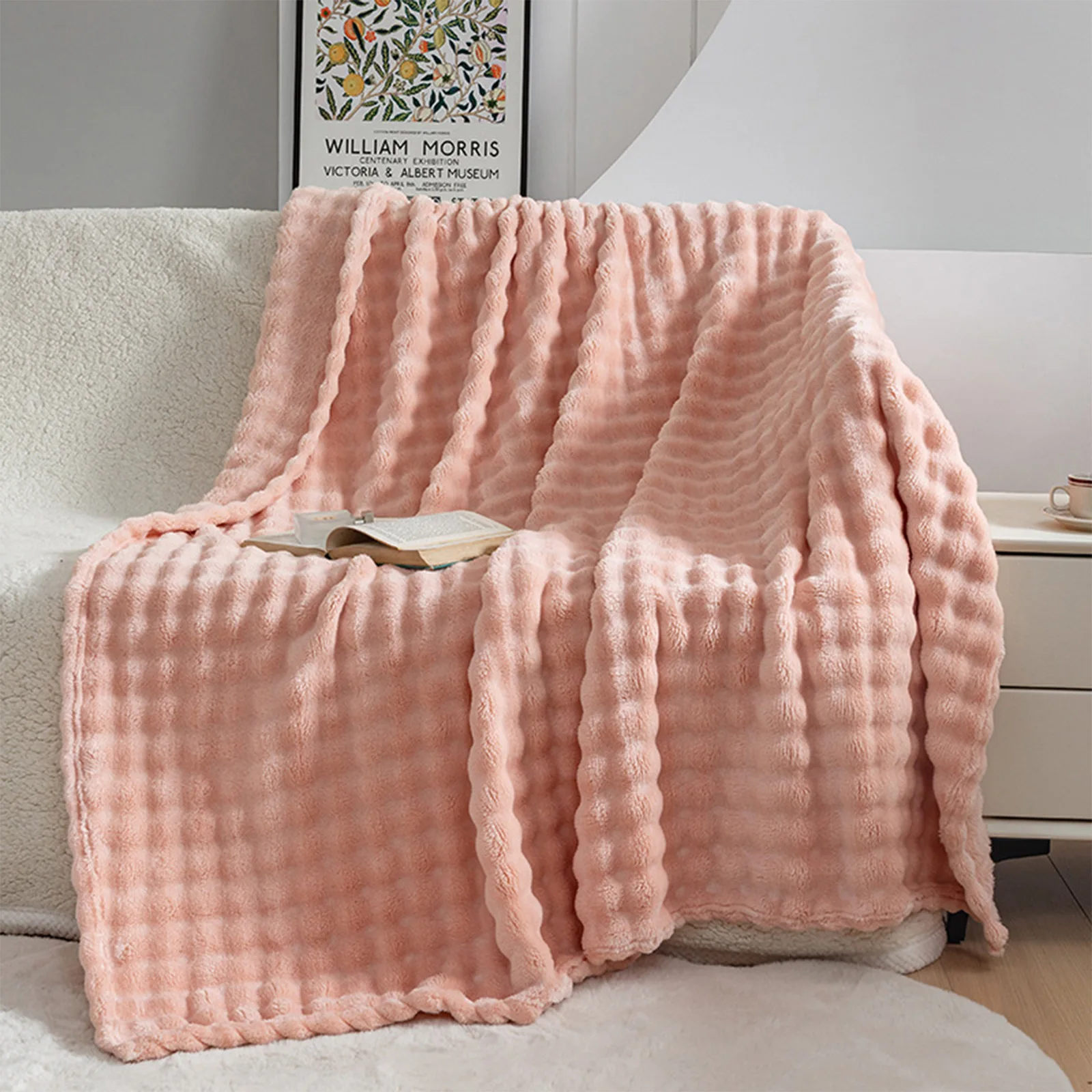 Faux Fur Throw Blanket- Bubble Rabbit Fluff Blanket For Couch Bed Sofa,softest Fluffy Fuzzy Cozy Blanket,furry Plush Shaggy Gift