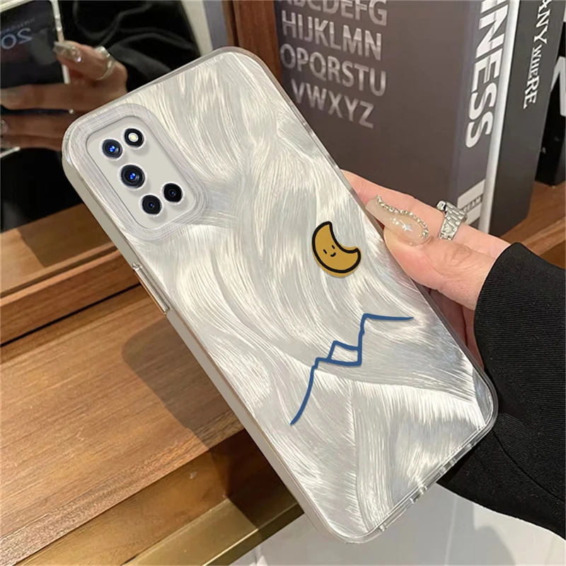 Telefoon Hoesje Voor Oppo F25 F23 F21 F19 F17 F11 F7 F5 K10 Find X3 Berg Painting Patroon Schokbestendig Veren Garen Zachte Hoes Funda