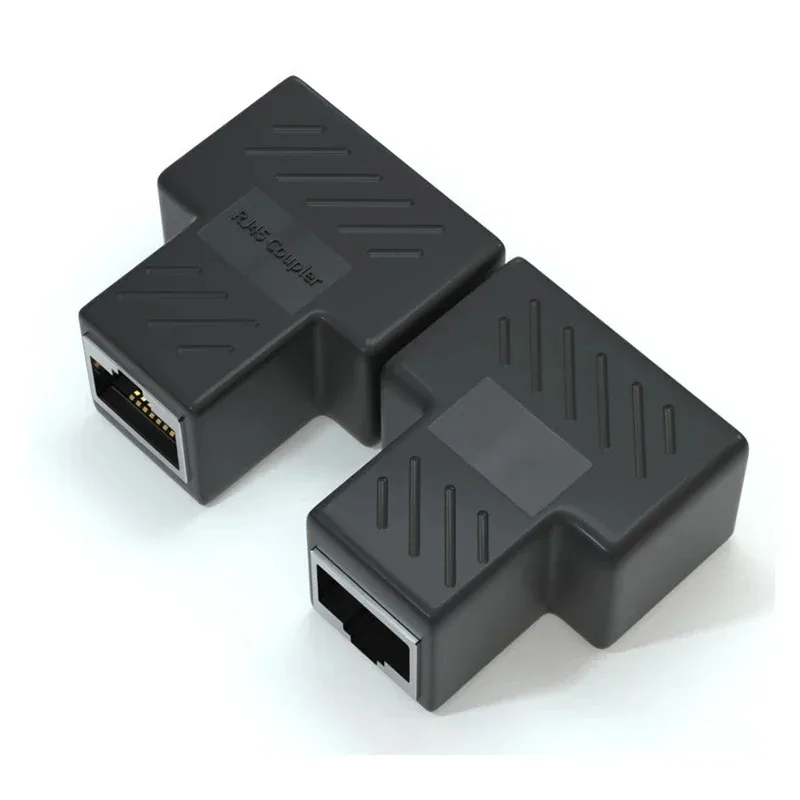 1-6pcs Network Rj45 Cable Port Network Cable Splitter Extender Plug Adapter Connector (8 Core) Split Into Two Splitter