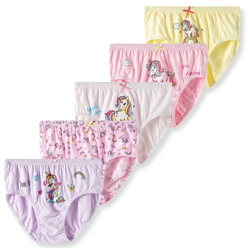 5/10 Pcs Girls Panties Cute Unicorn Cartoon Rainbow Cotton Underwear High Quality Soft Children Underpants Soft Girls Briefs