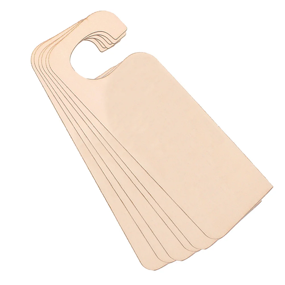 

6Pcs Door Hanging Ornament Wood Blank Pendant Khaki Home Decoration Party Supplies Office School Festival Door Hanging