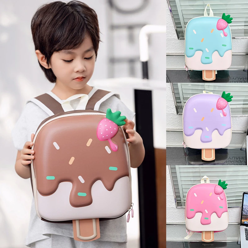 Children Cute Backpack Boys Girls Ice Cream Style Schoolbag Kindergarten Preschool Baby Bag Kids Casual Soft Shoulders Pack