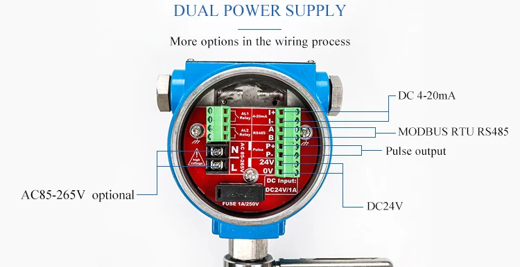 Insertion Thermal Gas Mass Flow Meter Plug-in Rs485 Pipeline Compressed Air Oxygen Nitrogen Natural Oil Gas Dn50 Dn80 Dn100