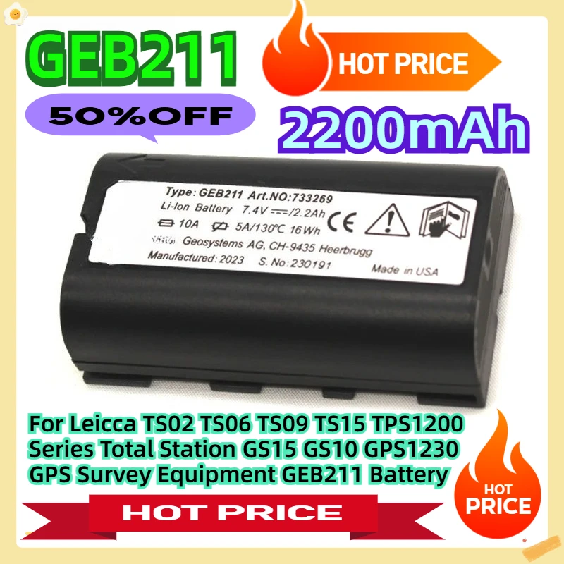 

For Leicca TS02 TS06 TS09 TS15 TPS1200 Series Total Station GS15 GS10 GPS1230 GPS Survey Equipment GEB211 Battery