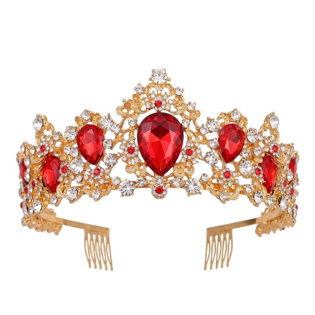 Comfortable Crown Sparkling for Wedding Ceremony Bridal Alloy Crystal Headpiece Elegant Princess Tiara Party Accessories
