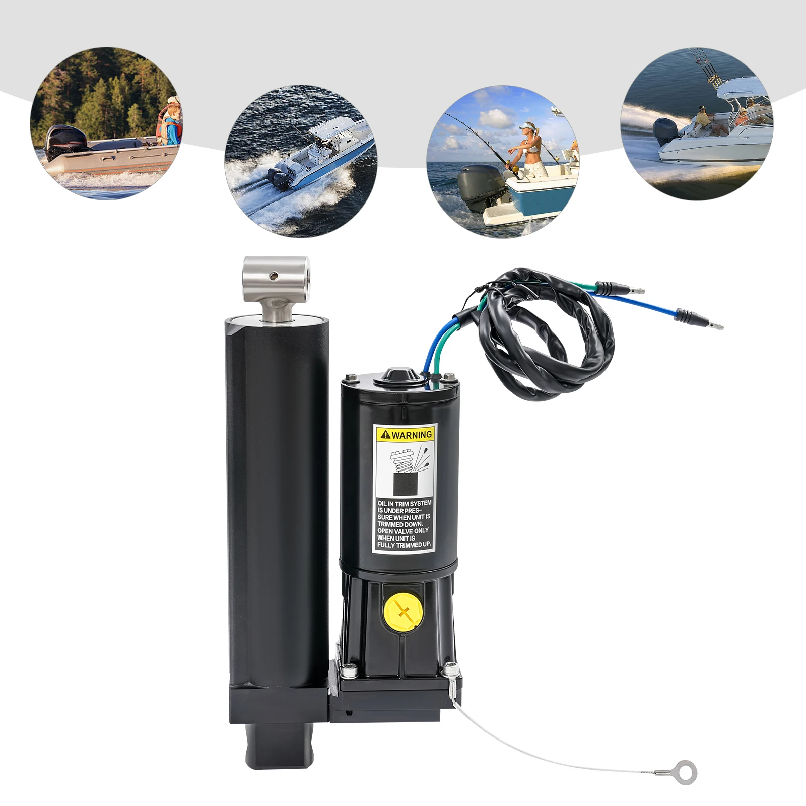 500W Electric Outboard Tilt Trim Unit, Replaces 8M0171818, 830250T5, 8M0090335, Fits 75-115HP 4-Stroke Marine Outboards
