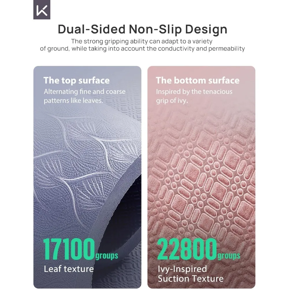 سجادة يوجا سميكة للغاية للرجال والنساء - بساط للتمرين مع حزام، 75 × 47 × 0.28، مثالية للياقة البدنية والتمرين