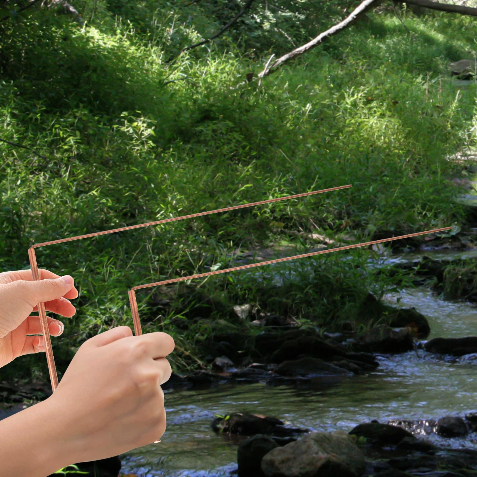 

2 Pcs Rods Brass Underground Water Golden Divining Tool Flexible Underground Water Measuring Rods