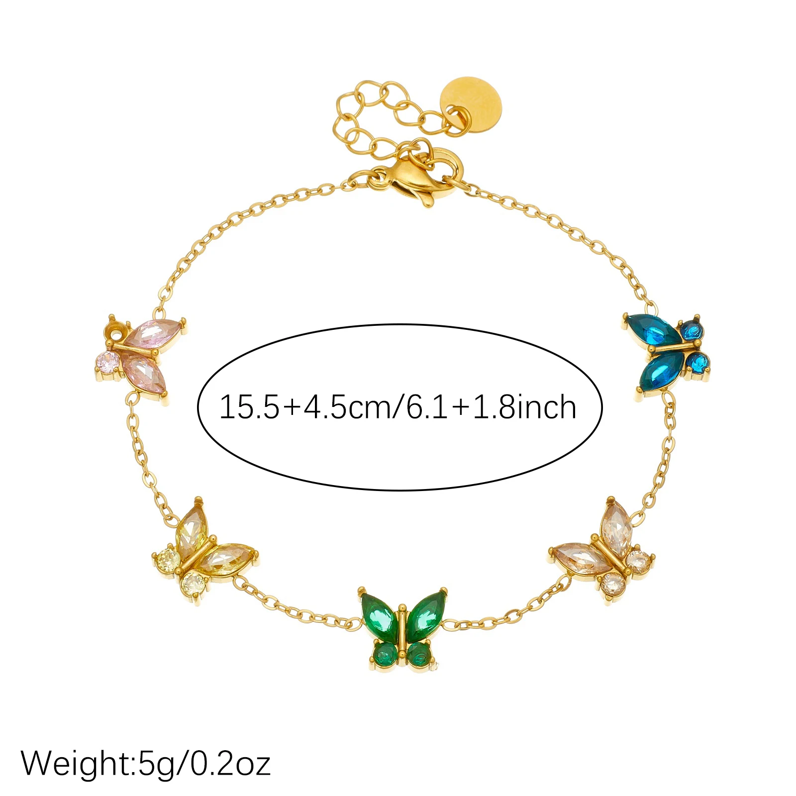 Stainless Steel Colorful Cubic - Butterfly Clasp Deployant review and price