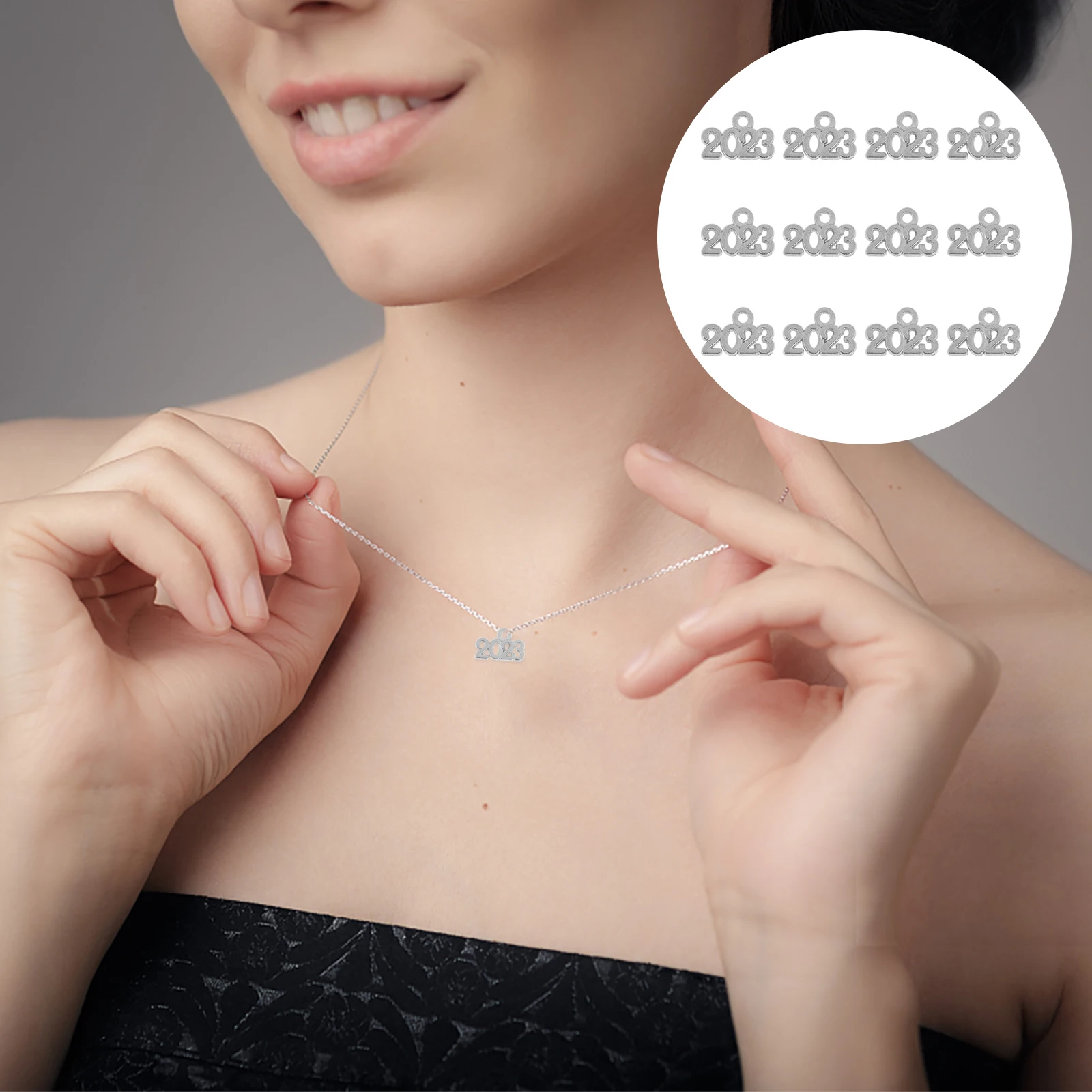 

100 Pcs Alloy Jewelry Accessories Gifts Pendants for Keychain Charms New Year 2023 DIY Bracelet Necklace Craft Project Supplies