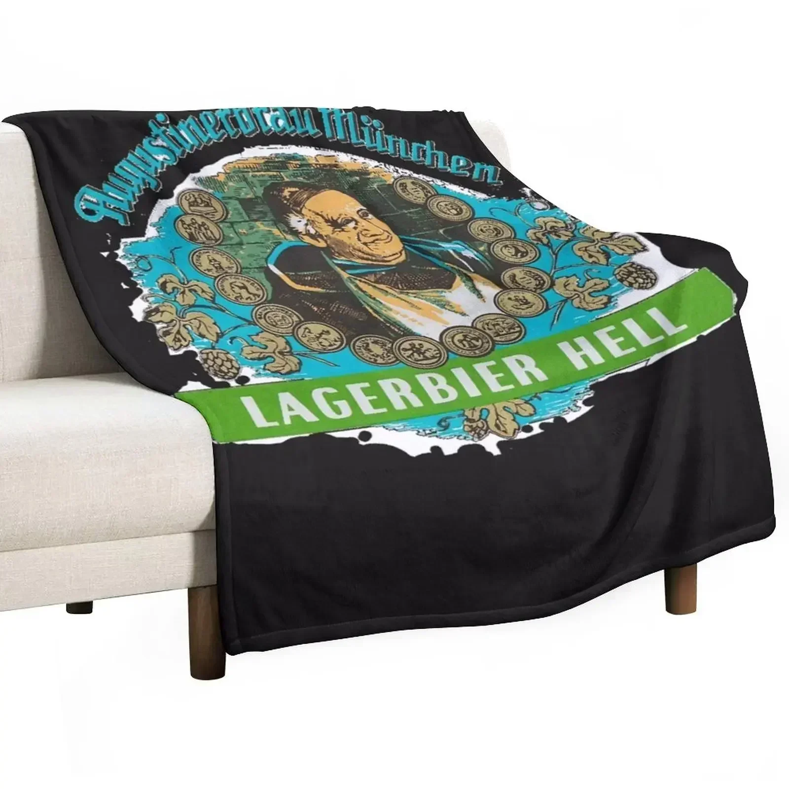 

Augustiner Munich Beer...Lagerbier Hell Classic T-Shirt Throw Blanket blankets and throws Giant Sofa Decorative Sofas Blankets