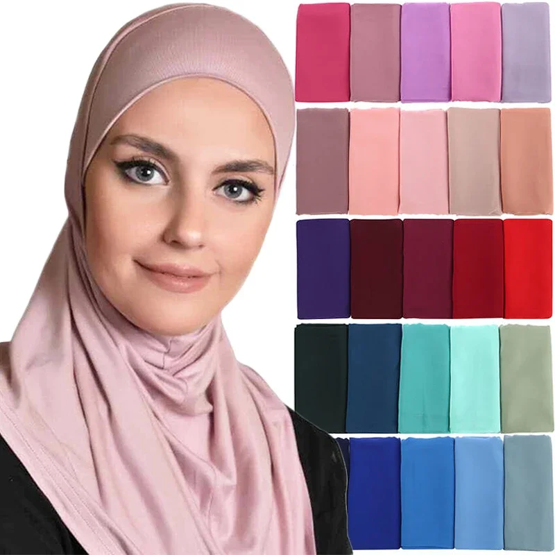 

Muslim Underscarf Women Veil Hijab Bonnet Ladies Scarf Turbans Head Scarves Solid Color Hijabs Cap Islamic Hat Turbante Shawls